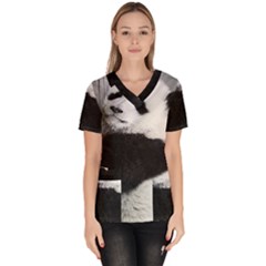 Panda Bear Sleeping Women s V-neck Scrub Top by Sudhe