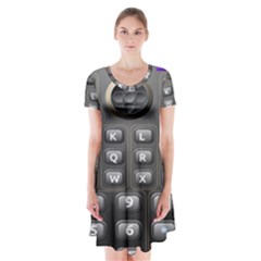 Scientific Solar Calculator Short Sleeve V-neck Flare Dress by Sudhe