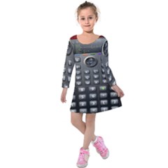 Scientific Solar Calculator Kids  Long Sleeve Velvet Dress by Sudhe