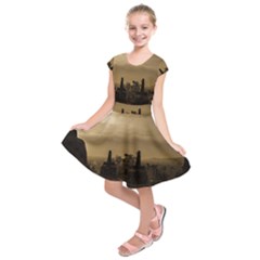 Borobudur Temple  Indonesia Kids  Short Sleeve Dress by Sudhe