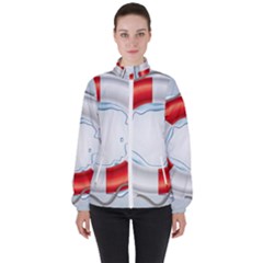 Spare Tire Icon Vector High Neck Windbreaker (women)