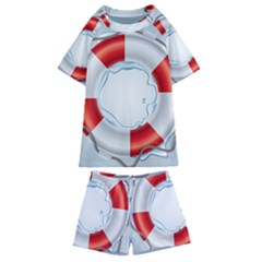 Spare Tire Icon Vector Kids  Swim Tee And Shorts Set