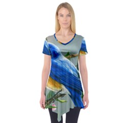 Loving Birds Short Sleeve Tunic  by Sudhe