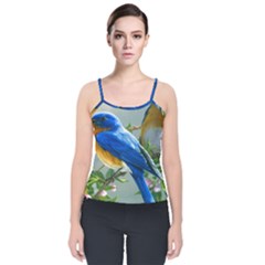 Loving Birds Velvet Spaghetti Strap Top by Sudhe