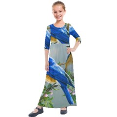 Loving Birds Kids  Quarter Sleeve Maxi Dress by Sudhe