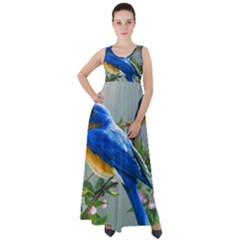 Loving Birds Empire Waist Velour Maxi Dress