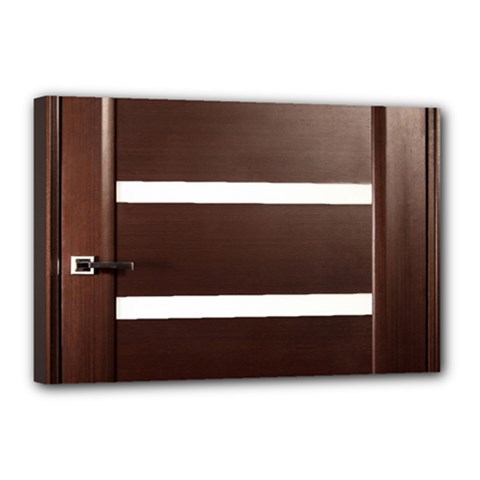 Minimalis Brown Door Canvas 18  X 12  (stretched) by Sudhe