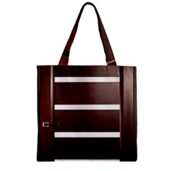 Minimalis Brown Door Zipper Grocery Tote Bag by Sudhe