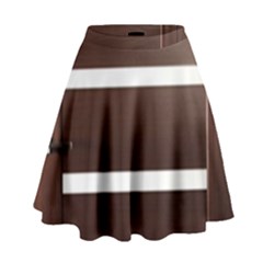 Minimalis Brown Door High Waist Skirt by Sudhe