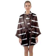 Minimalis Brown Door Long Sleeve Kimono Robe by Sudhe