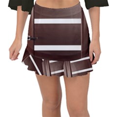 Minimalis Brown Door Fishtail Mini Chiffon Skirt by Sudhe