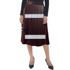 Minimalis Brown Door Classic Velour Midi Skirt 