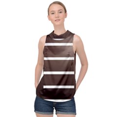 Minimalis Brown Door High Neck Satin Top by Sudhe