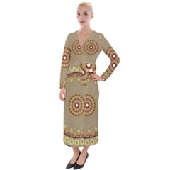 Mandala Art Ornament Pattern Velvet Maxi Wrap Dress