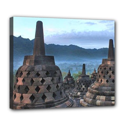 Borobudur Temple  Morning Serenade Deluxe Canvas 24  X 20  (stretched) by Sudhe