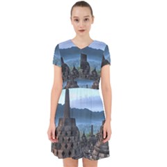 Borobudur Temple  Morning Serenade Adorable In Chiffon Dress by Sudhe