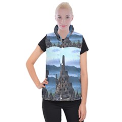 Borobudur Temple  Morning Serenade Women s Button Up Vest by Sudhe