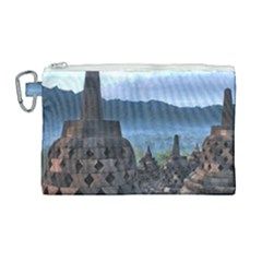 Borobudur Temple  Morning Serenade Canvas Cosmetic Bag (large) by Sudhe