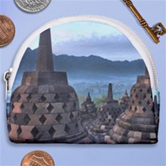 Borobudur Temple  Morning Serenade Horseshoe Style Canvas Pouch