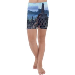 Borobudur Temple  Morning Serenade Kids  Lightweight Velour Capri Yoga Leggings