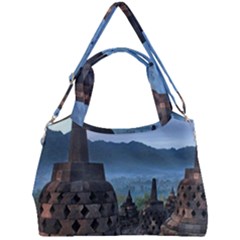 Borobudur Temple  Morning Serenade Double Compartment Shoulder Bag by Sudhe