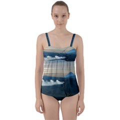 Bromo Caldera De Tenegger  Indonesia Twist Front Tankini Set by Sudhe