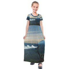 Bromo Caldera De Tenegger  Indonesia Kids  Short Sleeve Maxi Dress by Sudhe