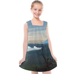 Bromo Caldera De Tenegger  Indonesia Kids  Cross Back Dress by Sudhe