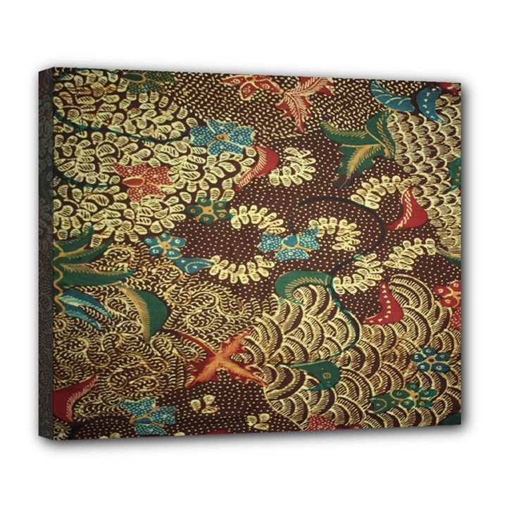 Colorful The Beautiful Of Art Indonesian Batik Pattern Deluxe Canvas 24  x 20  (Stretched)