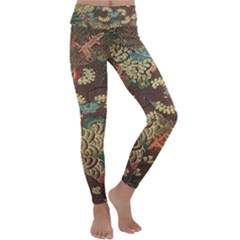 Colorful The Beautiful Of Art Indonesian Batik Pattern Kids  Lightweight Velour Classic Yoga Leggings