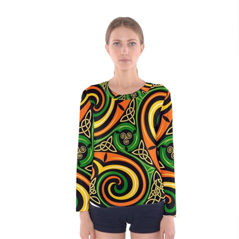 Celtic Celts Circle Color Colors Women s Long Sleeve Tee by Sudhe