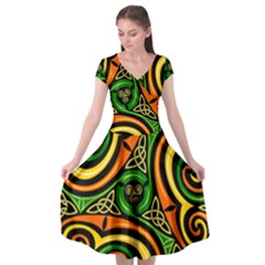 Celtic Celts Circle Color Colors Cap Sleeve Wrap Front Dress by Sudhe