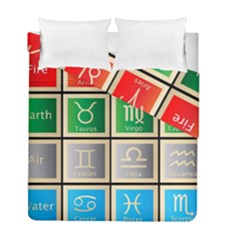 Set Of The Twelve Signs Of The Zodiac Astrology Birth Symbols Duvet Cover Double Side (full/ Double Size) by Sudhe