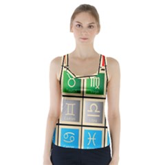 Set Of The Twelve Signs Of The Zodiac Astrology Birth Symbols Racer Back Sports Top by Sudhe