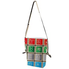 Set Of The Twelve Signs Of The Zodiac Astrology Birth Symbols Folding Shoulder Bag by Sudhe