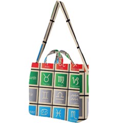 Set Of The Twelve Signs Of The Zodiac Astrology Birth Symbols Square Shoulder Tote Bag by Sudhe