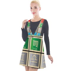 Set Of The Twelve Signs Of The Zodiac Astrology Birth Symbols Plunge Pinafore Velour Dress by Sudhe