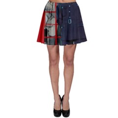 Red London Phone Boxes Skater Skirt by Sudhe