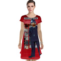 Red London Phone Boxes Cap Sleeve Nightdress