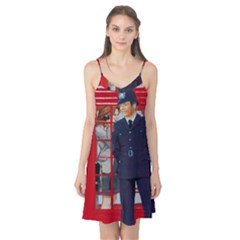 Red London Phone Boxes Camis Nightgown by Sudhe