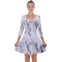 Marble Granite Pattern And Texture Quarter Sleeve Skater Dress by Sudhe