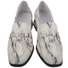 Marble Granite Pattern And Texture Women s Chunky Heel Loafers by Sudhe