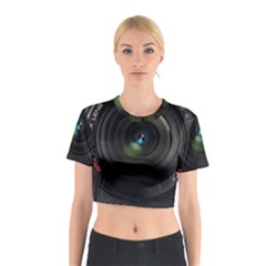 Vintage Camera Digital Cotton Crop Top by Sudhe