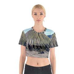 Mount Batok Bromo Indonesia Cotton Crop Top by Sudhe