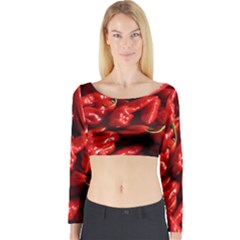 Red Chili Long Sleeve Crop Top by Sudhe