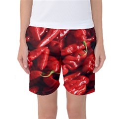 Red Chili Women s Basketball Shorts by Sudhe