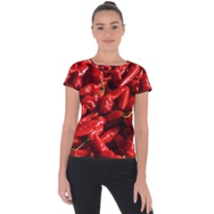 Red Chili Short Sleeve Sports Top  by Sudhe