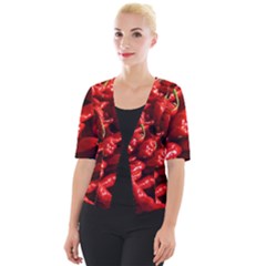 Red Chili Cropped Button Cardigan by Sudhe