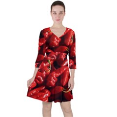 Red Chili Ruffle Dress by Sudhe