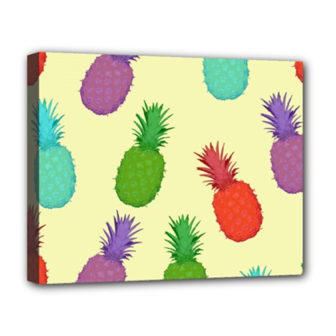 Colorful Pineapples Wallpaper Background Deluxe Canvas 20  X 16  (stretched) by Sudhe